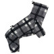 Костюм для собак флис клетчатый серый D-206