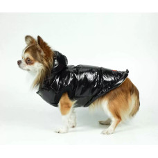 Жилет лакированный для собак черный G-52