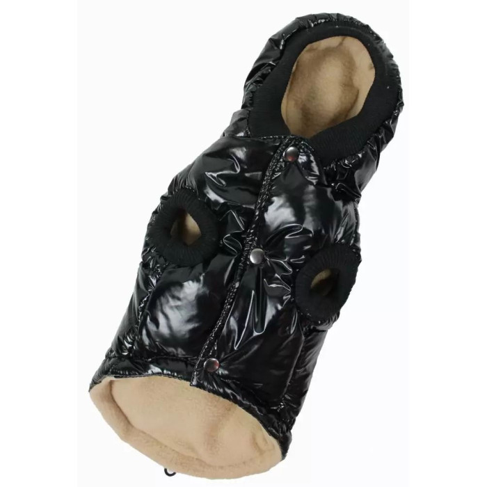 Жилет лакированный для собак черный G-52