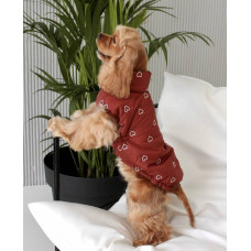 Жилет стежка Сердца коричневый G-72