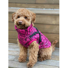 Жилет со шлейкой узоры малиновый GS-22