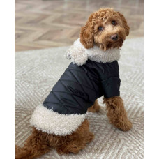 Куртка с мехом черная K-30