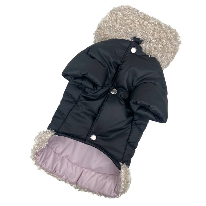 Куртка с мехом черная K-30