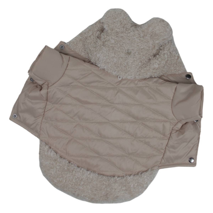  Куртка з хутром світло бежева K-67