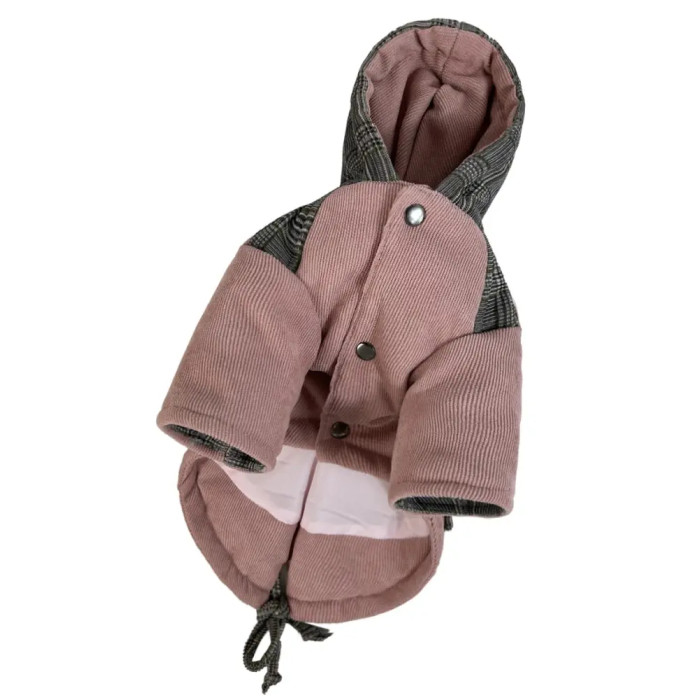 Парка вельветовая розовая K-73