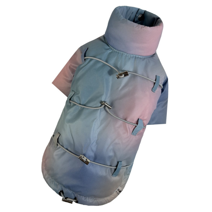 Куртка с фиксаторами тайдай голубая K-83