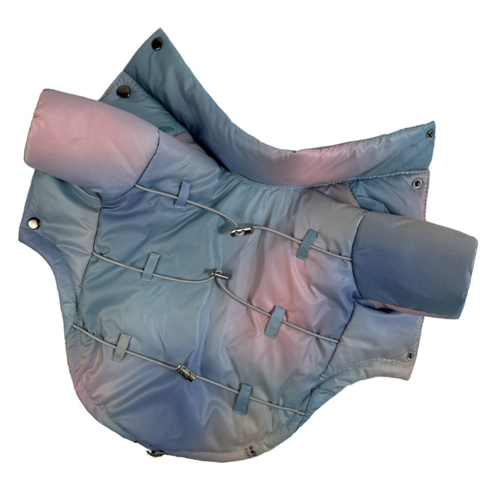 Куртка с фиксаторами тайдай голубая K-83