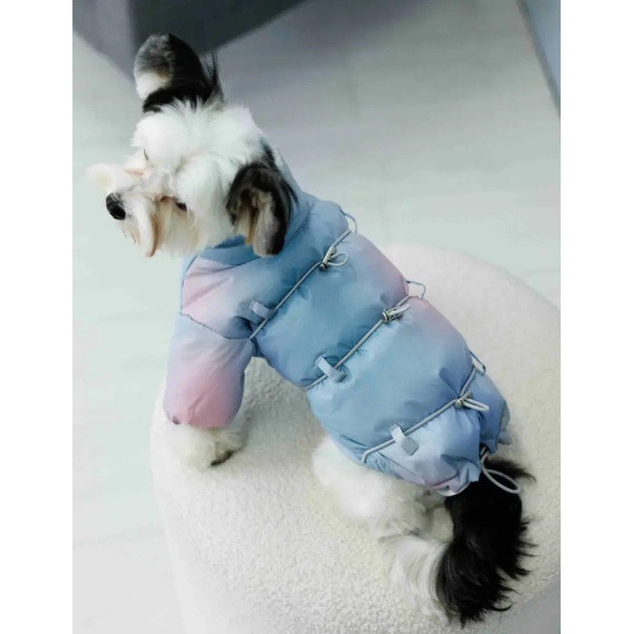 Куртка с фиксаторами тайдай голубая K-83