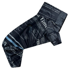 Дождевик для собак газета синий M-114