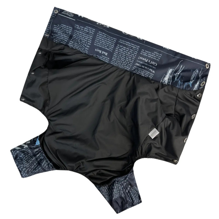 Дождевик для собак газета синий M-114