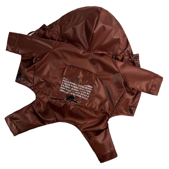 Дождевик для собак с карманами DB шоколад M-115, унисекс