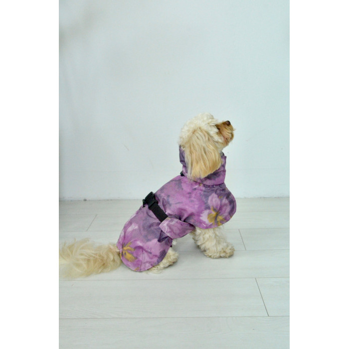 Дощовик плащ для собак, абстракція фіолет M-117