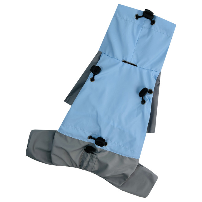 Дощовик для собак з фіксаторами блакитно сірий M-121