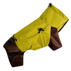 Дождевик для собак с фиксаторами горчично-шоколадный M-122