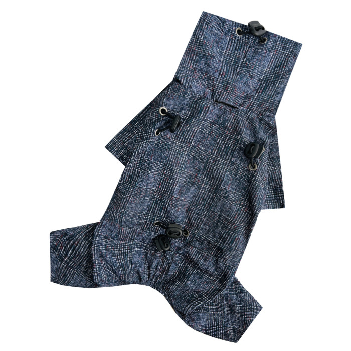 Дождевик для собак с фиксаторами клетчатый M-123