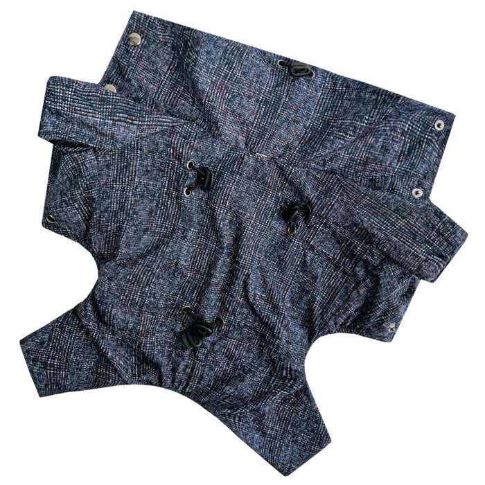 Дождевик для собак с фиксаторами клетчатый M-123