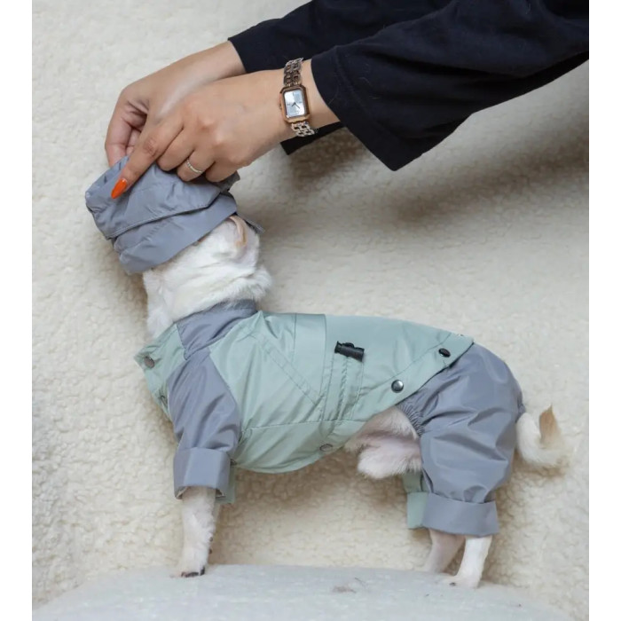 Дождевик-трансформер, мята/серый M-149.