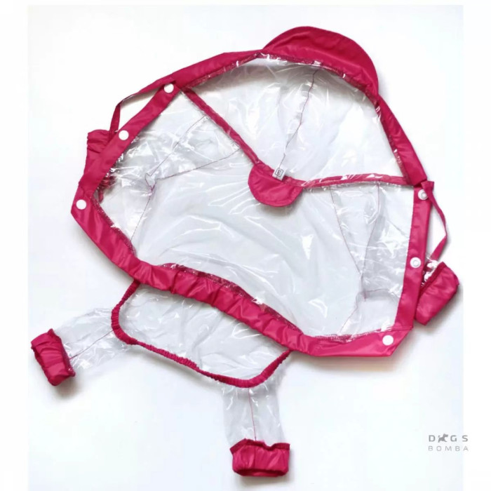 Дождевик для собак из ПВХ малиновый M-59, унисекс №5