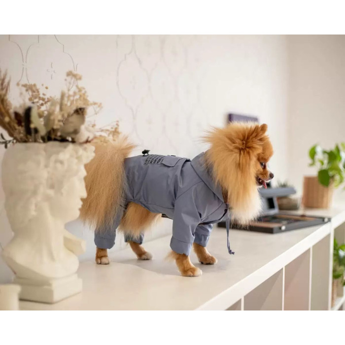 Дощовик для собак з кишенями DB блакитний M-66, унісекс 