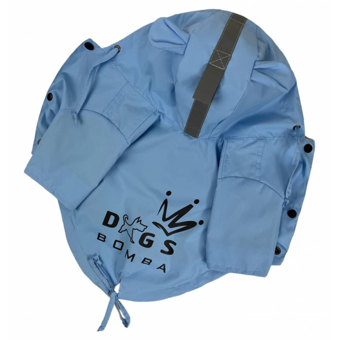 Дождевик для собак парка DB серо-голубой M-75, унисекс