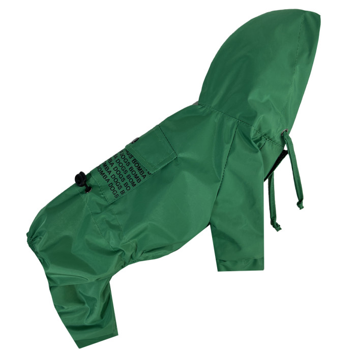 Дощовик для собак з кишенями DB зелений M-77, унісекс