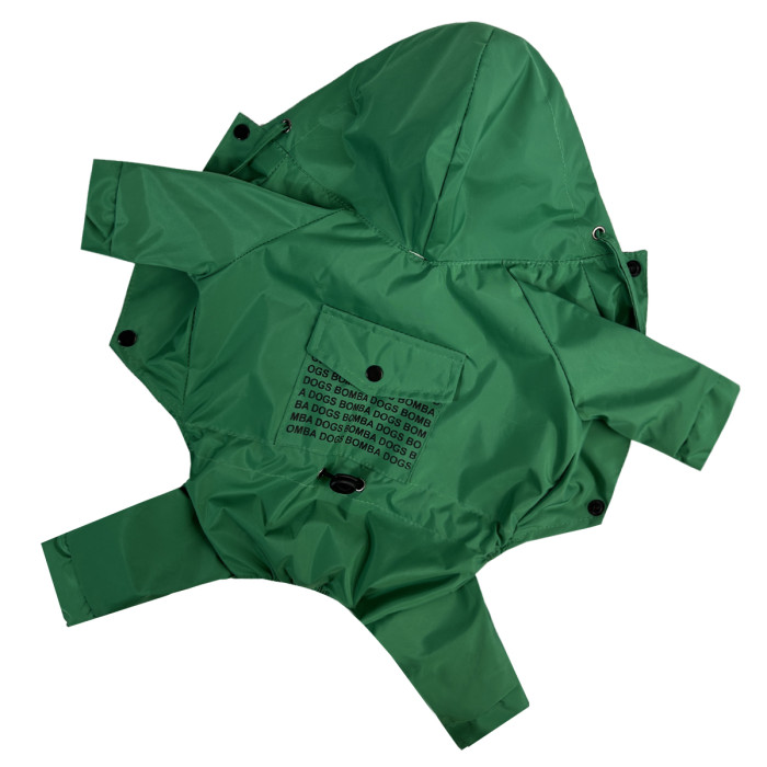 Дощовик для собак з кишенями DB зелений M-77, унісекс