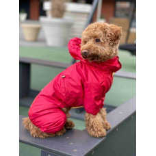 Дождевик со скрытым капюшоном красный M-79