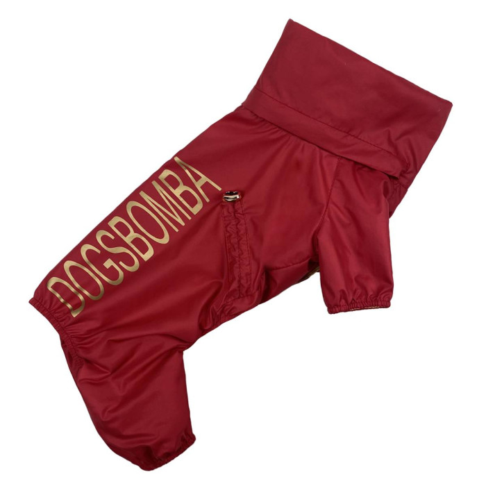 Дождевик со скрытым капюшоном красный M-79