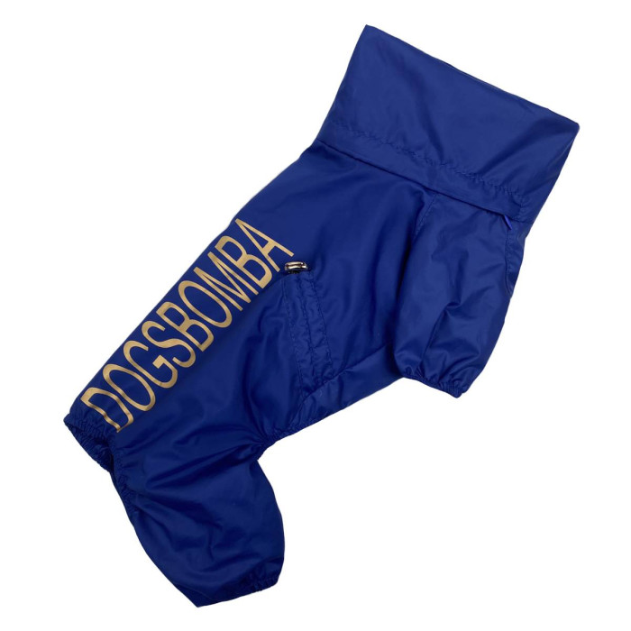 Дождевик со скрытым капюшоном синий M-87, унисекс