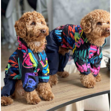 Дождевик для собак граффити M-88, унисекс №2