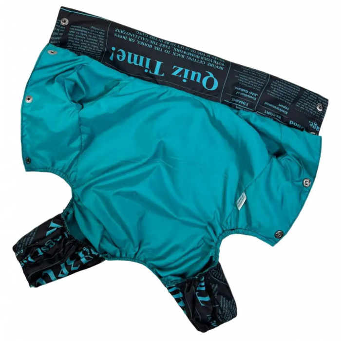 Дождевик со скрытым капюшоном газета голубой M-96