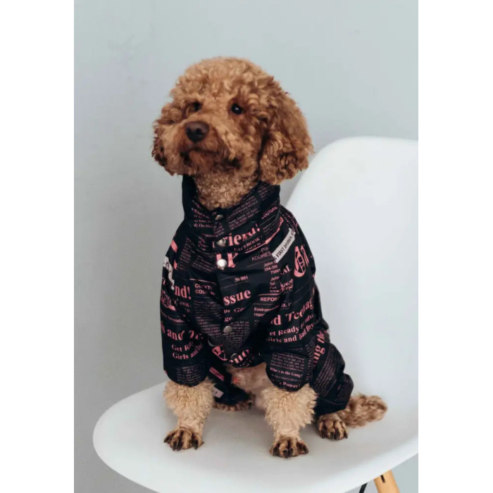 Дощовик із прихованим капюшоном газета рожевий M-97