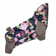 Дождевик для собак для девочек из плащевки, принт "сова" №3