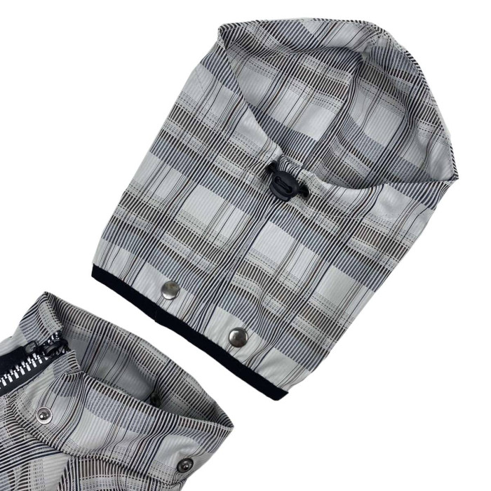 Дождевик на флисе клетчатый серый MF-24