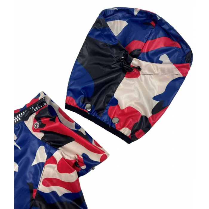 Дощовик на флiсi мілітарі червоно-синій MF-26