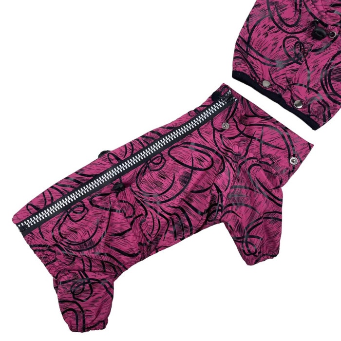 Дождевик на флисе узоры малиновый MF-28