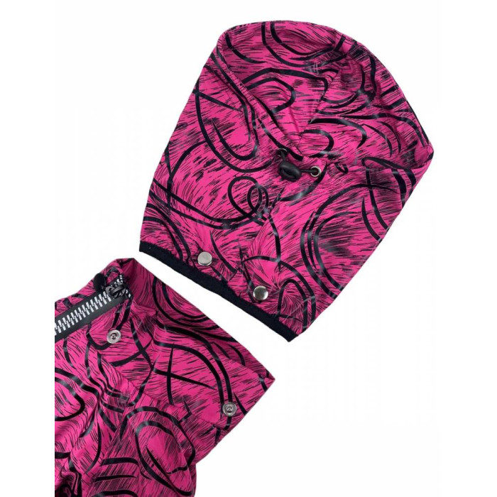 Дождевик на флисе узоры малиновый MF-28