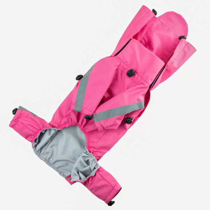 Дождевик для собак на змейке розовый MZ-9, унисекс №7