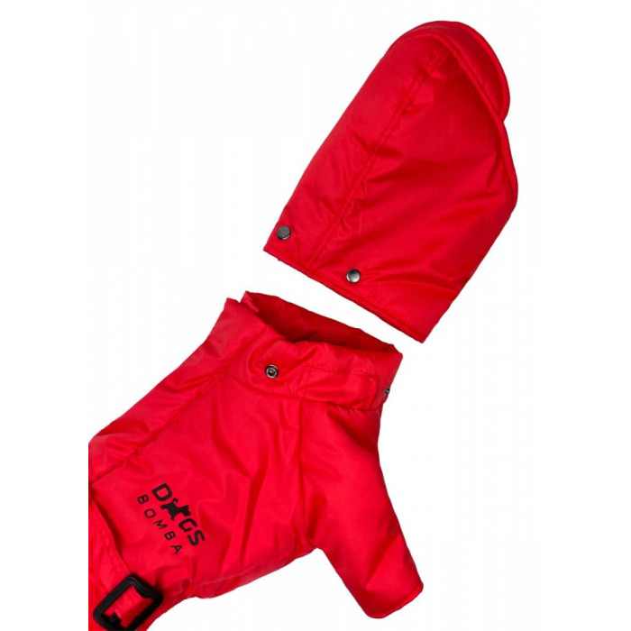 Зимний комбинезон с поясом красный R-22