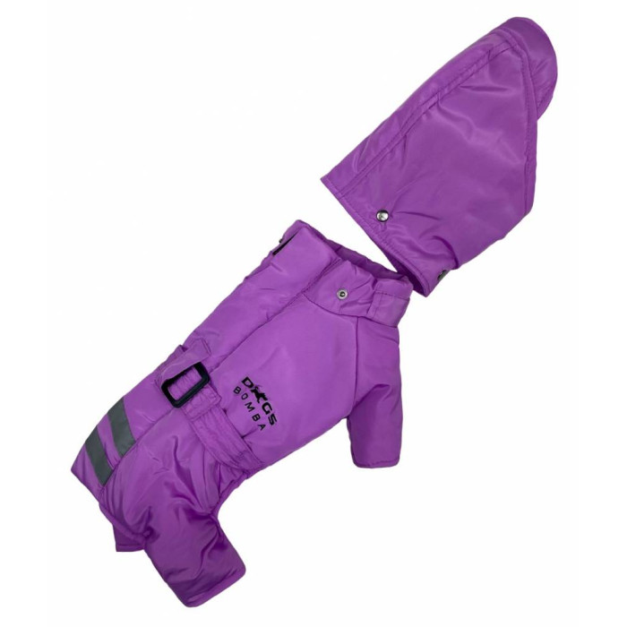 Зимовий комбінезон з поясом бузковий R-24