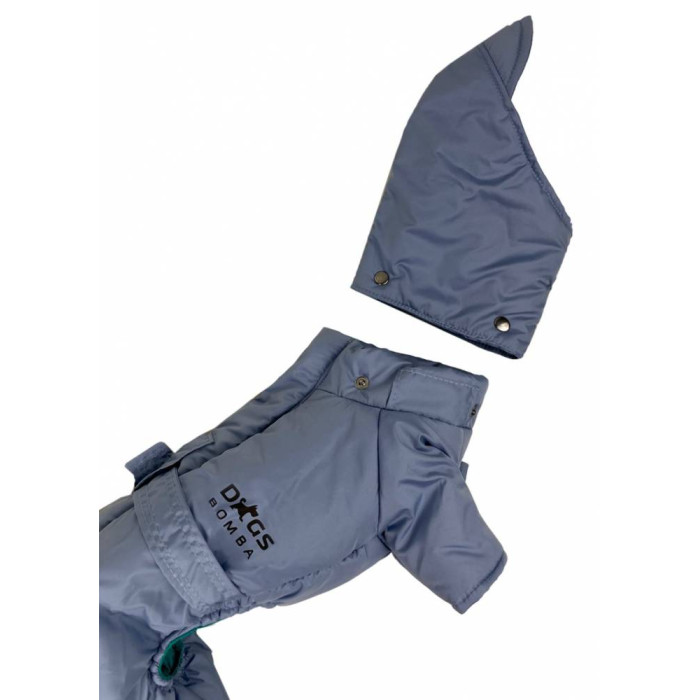 Зимний комбинезон с поясом голубой R-36