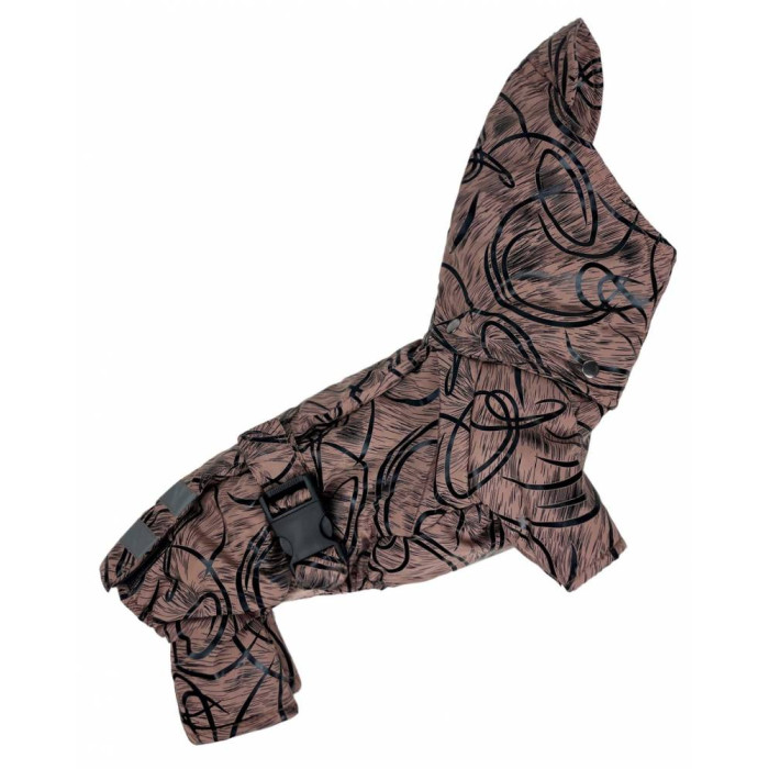 Зимовий комбінезон з поясом візерунки коричневий R-37