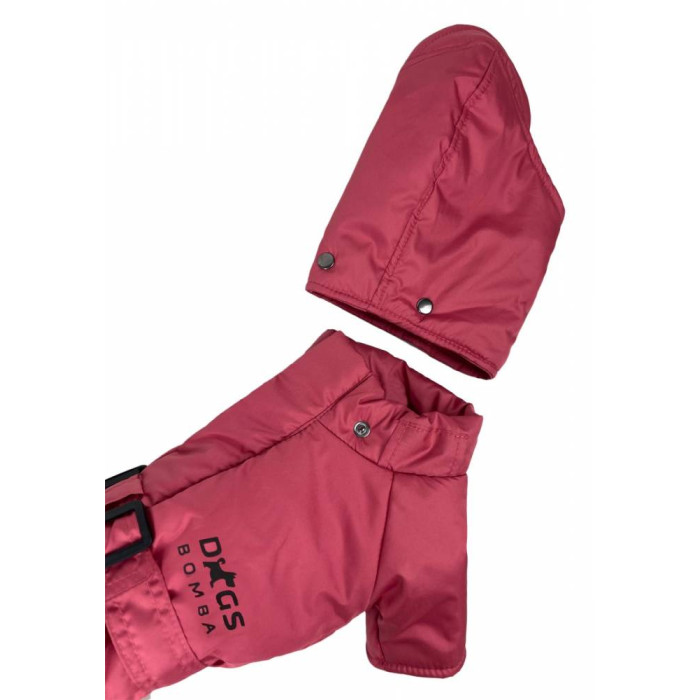 Зимний комбинезон с поясом розовое дерево R-38