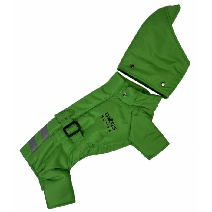 Зимний комбинезон с поясом зеленый R-42.