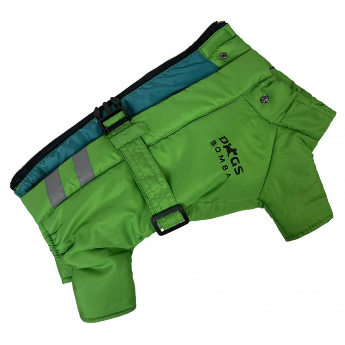 Зимний комбинезон с поясом зеленый R-42.