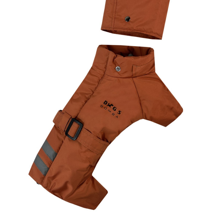 Зимний комбинезон с поясом оранж R-43