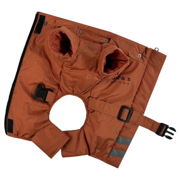 Зимний комбинезон с поясом оранж R-43