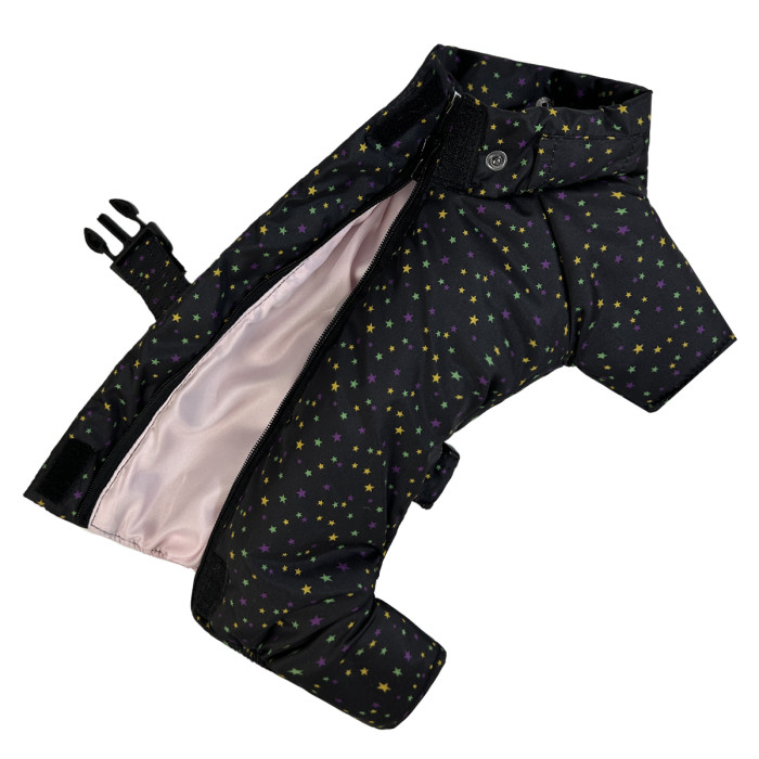 Зимний комбинезон с поясом черный R-62