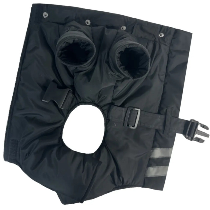 Зимний комбинезон с поясом черный R-62