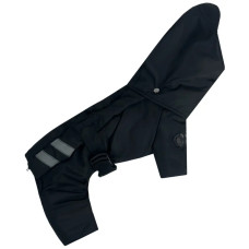 Зимний комбинезон с поясом черный R-62